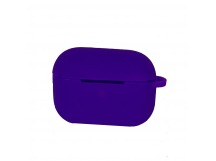 Чехол для Airpods Pro Silicone case, с карабином, фиолетовый