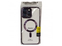 Чехол для iPhone 13 Pro Max Magsafe прозрачный с защитой камеры, фиолетовый