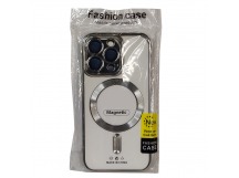 Чехол для iPhone 14 Pro Magsafe прозрачный с защитой камеры, серебристый
