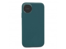 Чехол силикон-пластик iPhone 13 Pro Max глянец с логотипом темно-зеленый
