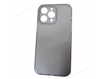 Чехол силиконовый iPhone 14 Pro Fashion с блестками и защитой камеры серый