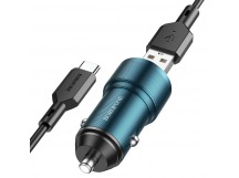 АЗУ с выходом USB Borofone BZ19B Wisdom (36W/QC3.0/кабель Type-C) синее