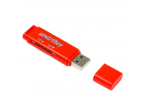Картридер Smartbuy SD/microSD, красный (SBR-715-R)