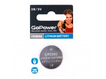 Элемент питания GoPower CR2032 BL1 Lithium 3V (1/50/2000)