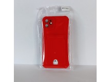 Чехол для iPhone 11 с отделением для карт Card Case красный