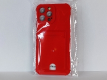 Чехол для iPhone 13 Pro Max с отделением для карт Card Case красный