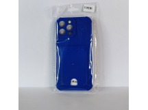 Чехол для iPhone 13 Pro Max с отделением для карт Card Case синий