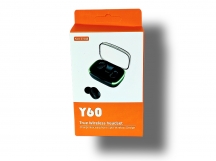 Наушники Bluetooth Y60, в кейсе для зарядки, сенсорные, цвет черный