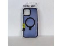 Чехол для iPhone 12 Pro Max Magsafe/подставка темно-прозрачный синий