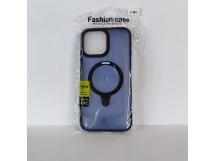 Чехол для iPhone 13 Pro Max Magsafe/подставка темно-прозрачный синий