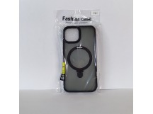 Чехол для iPhone 14 Magsafe/подставка темно-прозрачный черный