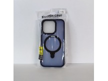 Чехол для iPhone 14 Pro Magsafe/подставка темно-прозрачный синий