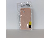 Чехол для iPhone 14 TPU with cloth розовый