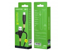 Кабель USB - Type-C Borofone BX92 (3A, оплетка ткань) Черный