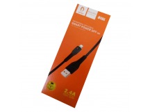 Кабель USB - Lightning DENMEN D15L (2.4A/1m) черный