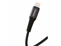 USB кабель шт.USB (A) - шт.Lightning 1,0м, 2,4A, нейлон, чёрный GP02L "GoPower"