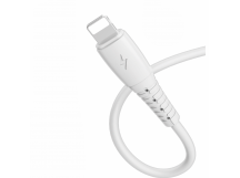 USB кабель шт.USB (A) - шт.Lightning 1,0м, 2,4A, силикон, белый GP07L "GoPower"