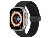 Ремешок - ApW29 Apple Watch 42/44/45мм силикон на магните (black) (218408)