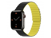 Ремешок - ApW32 Apple Watch 38/40/41мм силикон на магните (black/yellow) (218888)
