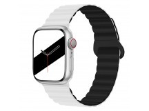 Ремешок - ApW32 Apple Watch 38/40/41мм силикон на магните (white/black) (218889)