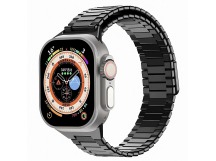 Ремешок - ApW33 Apple Watch 42/44/45/49 мм металл на магните (black) (218911)