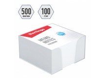 Блок для записей без клея 90*90*45мм (500л) БЕЛЫЙ, пластиковый бокс  Premium Berlingo1/12уп