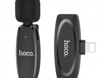Микрофон потоковый беспроводной Hoco L15 (микрофон+ресивер для Iphone) черный