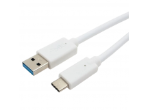USB кабель шт.USB (A) - шт.Type-C "Cablexpert", серия Classic 0.1, QC 3.0, 3А, белый, коробка, 1м