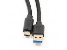 USB кабель шт.USB (A) - шт.Type-C "Cablexpert", серия Classic 0.1, QC 3.0, 3А, чёрный, коробка, 1м