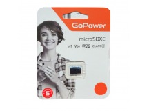 Карта памяти MicroSD 64GB GoPower Class10 70 МБ/сек V30 без адаптера