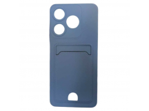 Чехол силиконовый Tecno Spark 10 матовый цветной с визитницей серый