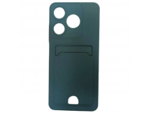 Чехол силиконовый Tecno Spark 10 матовый цветной с визитницей темно-зеленый