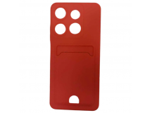 Чехол силиконовый Tecno Spark Go 2023/Pop 7 матовый цветной с визитницей красный