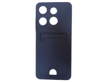 Чехол силиконовый Tecno Spark Go 2023/Pop 7 матовый цветной с визитницей темно-синий