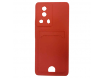 Чехол силиконовый Xiaomi Mi 13 Lite матовый цветной с визитницей красный