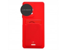 Чехол силиконовый Huawei Nova Y90 матовый цветной с визитницей красный