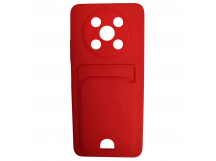 Чехол силиконовый Huawei Nova Y90 матовый цветной с визитницей красный