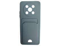 Чехол силиконовый Huawei Nova Y90 матовый цветной с визитницей серый