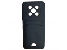 Чехол силиконовый Huawei Nova Y90 матовый цветной с визитницей темно-синий