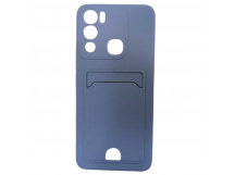 Чехол силиконовый Infinix HOT 12i матовый цветной с визитницей серый