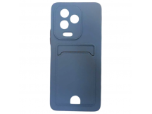 Чехол силиконовый Infinix Note 12 матовый цветной с визитницей серый