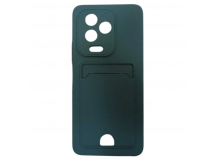 Чехол силиконовый Infinix Note 12 матовый цветной с визитницей темно-зеленый