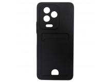 Чехол силиконовый Infinix Note 12 матовый цветной с визитницей черный