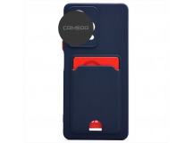 Чехол силиконовый iPhone XR матовый цветной с визитницей темно-синий