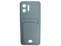 Чехол силиконовый Honor X5 матовый цветной с визитницей серый
