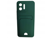 Чехол силиконовый Honor X5 матовый цветной с визитницей темно-зеленый