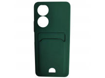 Чехол силиконовый Honor X7 матовый цветной с визитницей темно-зеленый