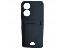 Чехол силиконовый Honor X7 матовый цветной с визитницей темно-синий