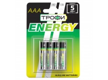 Батарейка AAA Трофи LR03 ENERGY Alkaline (4-BL) (40/960) (повр. уп.) (220795)