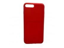Чехол iPhone 7 Plus/8 Plus силикон Drift красный карбон